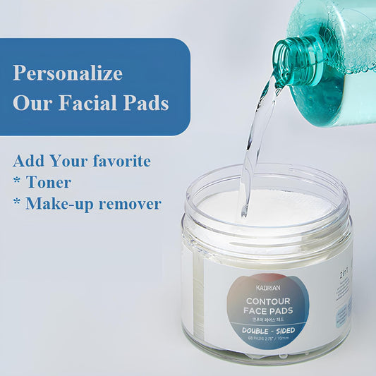 Exfoliating Cotton Rounds for face - Double-Sided - Korean Toner Pads - Round Cotton Pad for Face - Lint Free Makeup Remover - Skin Care Cleansing