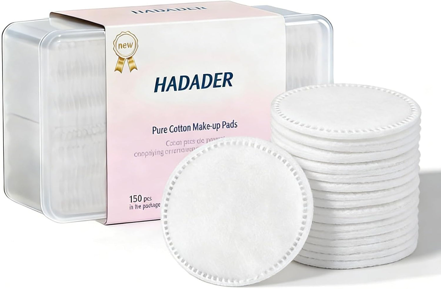 Cotton Rounds 150 Pcs Boxed Makeup Remover Pads, Hypoallergenic, Lint-Free | 100% Pure Cotton