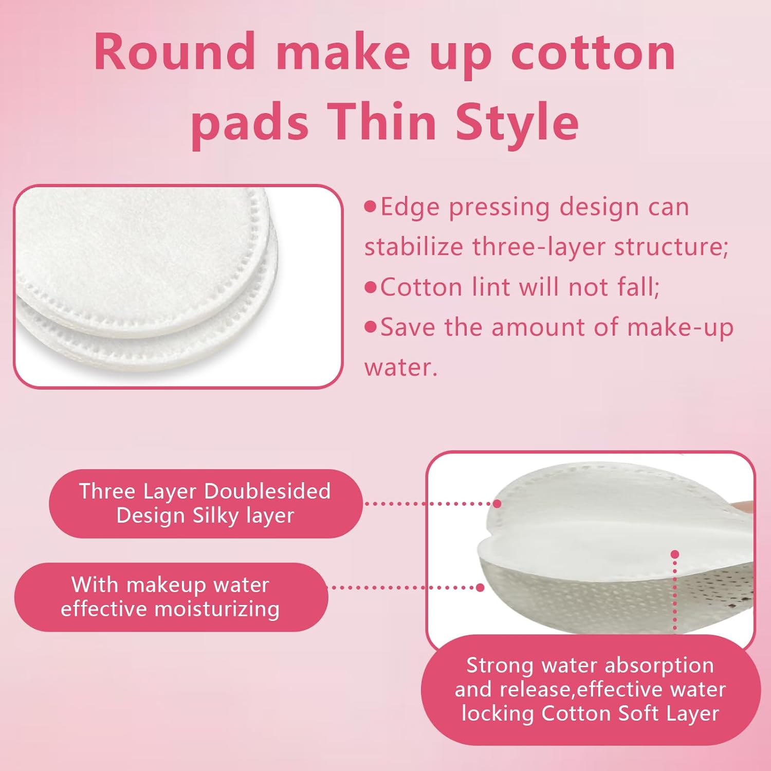 Cotton Rounds 150 Pcs Boxed Makeup Remover Pads, Hypoallergenic, Lint-Free | 100% Pure Cotton